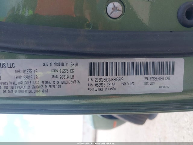 Продаж на аукціоні авто 2018 Dodge Challenger Sxt, vin: 2C3CDZAG1JH305929, номер лоту: 45289978