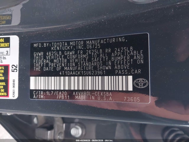 Toyota CAMRY SE 2025 4T1DAACK1SU623961 Image 9