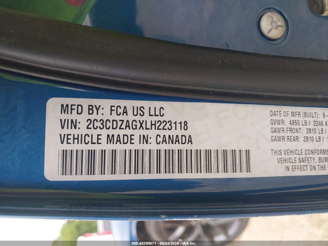 Dodge Challenger Sxt 2020 2C3CDZAGXLH223118 Image 9