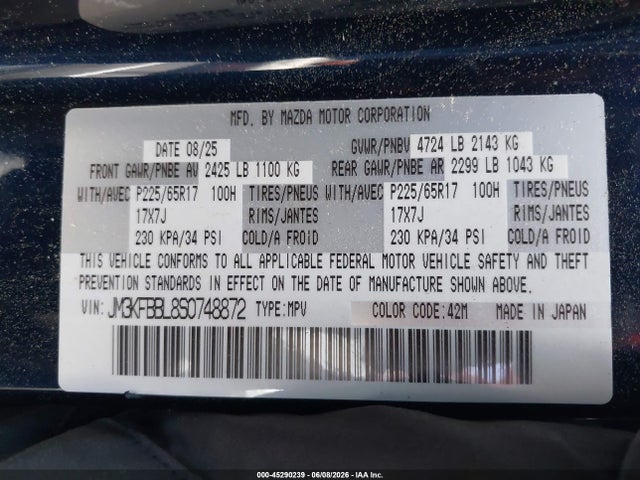 Mazda Cx-5 2.5 S Select 2025 JM3KFBBL8S0748872 Image 9