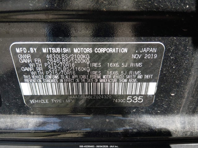 Mitsubishi Eclipse Cross Es 1.5t Awc 2020 JA4AT3AA6LZ024320 Image 9