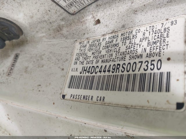 Продажа на аукционе авто 1994 Acura Integra Rs, vin: JH4DC4449RS007350, номер лота: 45290542