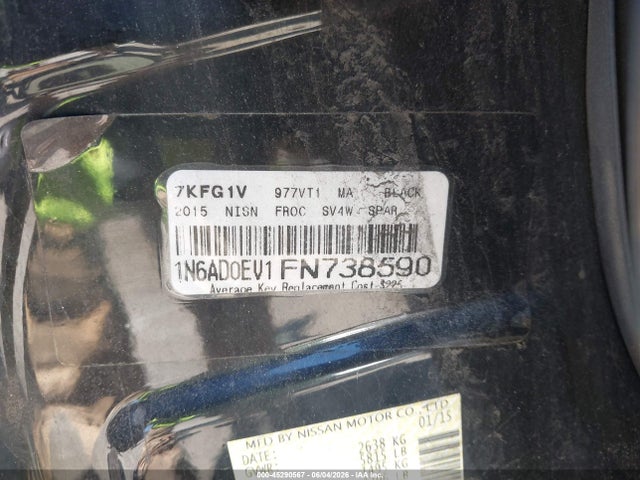 Aukcja sprzedaży 2015 Nissan Frontier Pro-4x/s/sl/sv, vin: 1N6AD0EV1FN738590, numer aukcji: 45290567