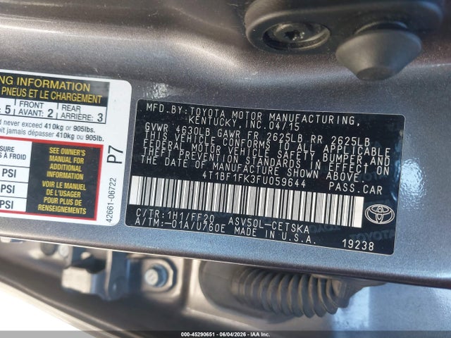 Toyota CAMRY SE 2015 4T1BF1FK3FU059644 Image 9