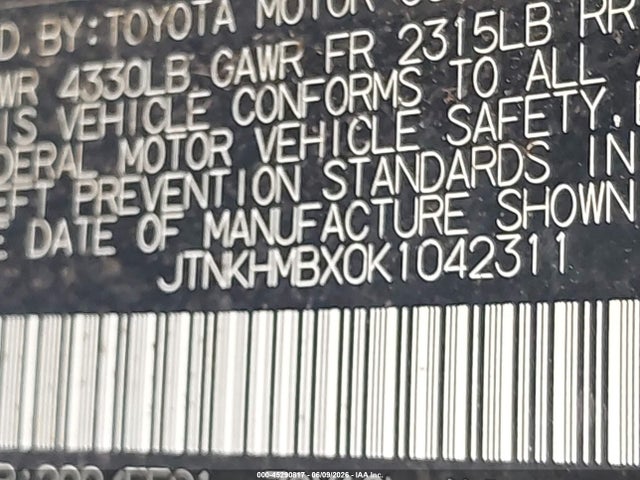 JTNKHMBX0K1042311 Toyota C-HR XLE