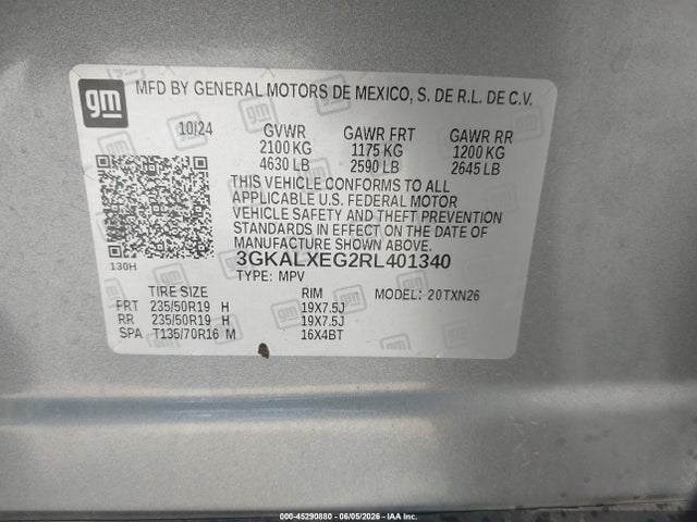 Aukcja sprzedaży 2024 Gmc Terrain Awd Denali, vin: 3GKALXEG2RL401340, numer aukcji: 45290880