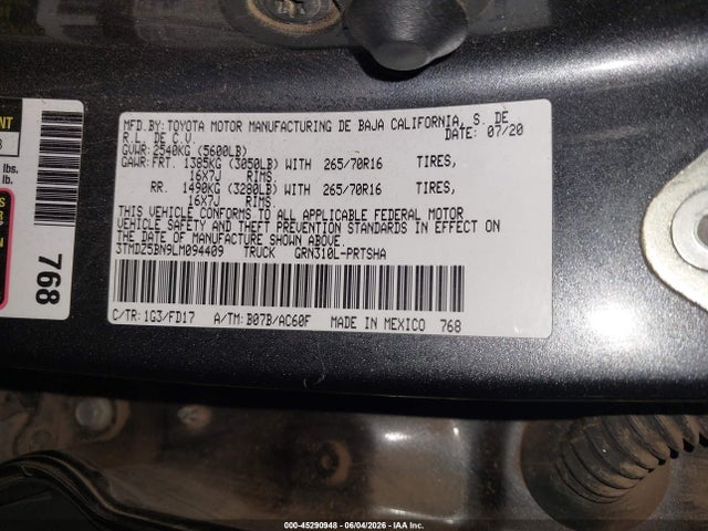 3TMDZ5BN9LM094409 Toyota Tacoma Trd Off-road