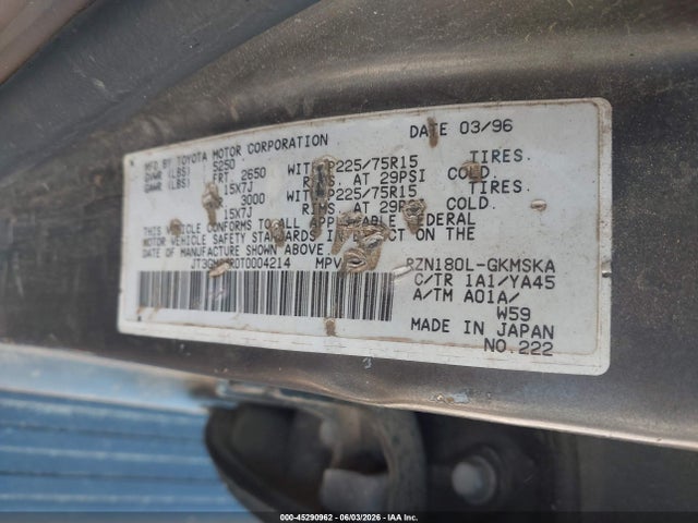 Продажа на аукционе авто 1996 Toyota 4runner, vin: JT3GM84R0T0004214, номер лота: 45290962