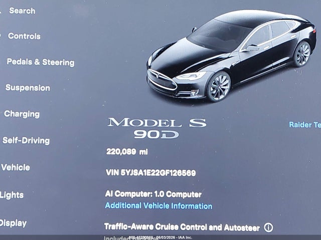 Tesla Model S 60d/70d/75d/85d/90d 2016 5YJSA1E22GF126569 Image 16