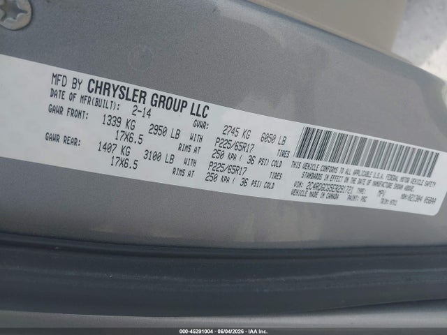 Продаж на аукціоні авто 2014 Dodge Grand Caravan Sxt, vin: 2C4RDGCG5ER291721, номер лоту: 45291004