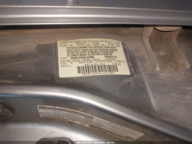 Aukcja sprzedaży 2010 Nissan Versa 1.8s, vin: 3N1BC1APXAL424388, numer aukcji: 45291029