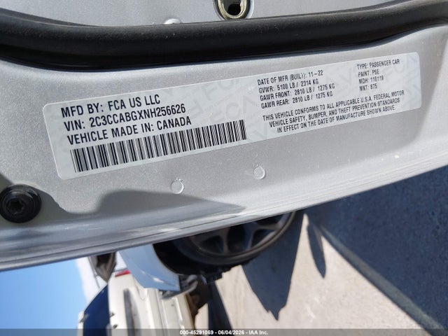 45291069 :رقم المزاد ، 2C3CCABGXNH256626 vin ، 2022 Chrysler 300 S مزاد بيع
