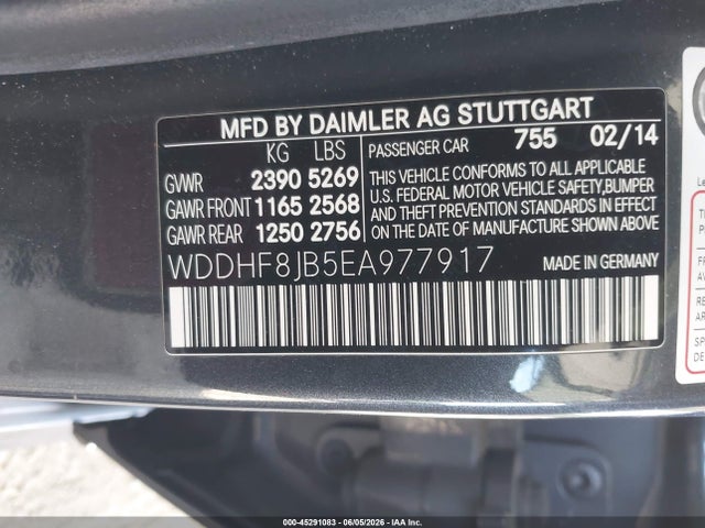 Продажа на аукционе авто 2014 Mercedes-benz E 350 4matic, vin: WDDHF8JB5EA977917, номер лота: 45291083