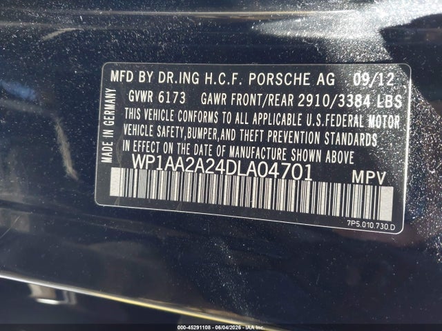 Продажа на аукционе авто 2013 Porsche Cayenne, vin: WP1AA2A24DLA04701, номер лота: 45291108