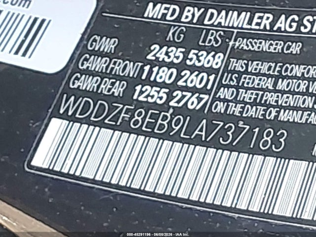 Продажа на аукционе авто 2020 Mercedes-benz E 350 4matic, vin: WDDZF8EB9LA737183, номер лота: 45291196