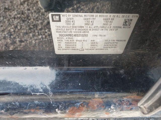 3GCUKREC4EG353265 Chevrolet Silverado 1500 2lt