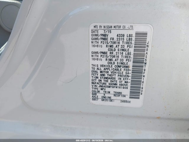 Nissan Rogue Select S 2015 JN8AS5MT9FW161909 Image 9