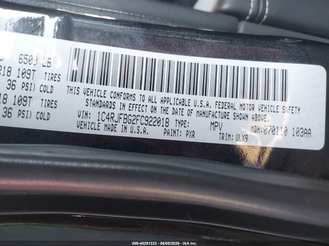 1C4RJFBG2FC922018 Jeep Grand Cherokee Limited