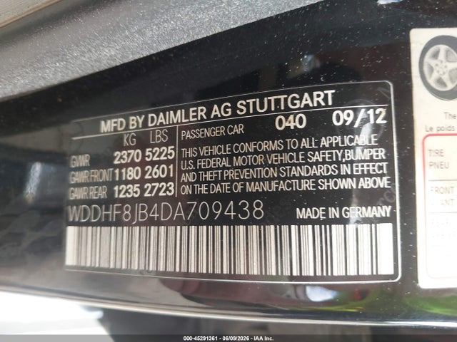 Продаж на аукціоні авто 2013 Mercedes-benz E 350 4matic, vin: WDDHF8JB4DA709438, номер лоту: 45291361