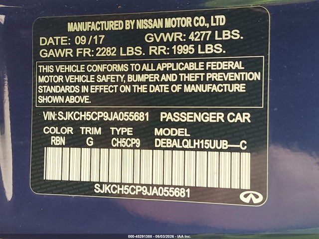 Продажа на аукционе авто 2018 Infiniti Qx30 Luxury, vin: SJKCH5CP9JA055681, номер лота: 45291388