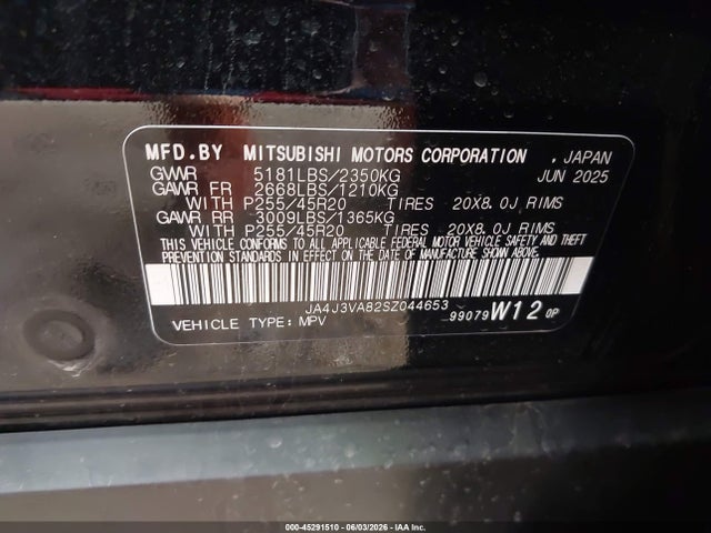 JA4J3VA82SZ044653 Mitsubishi Outlander Se 2.5 2wd