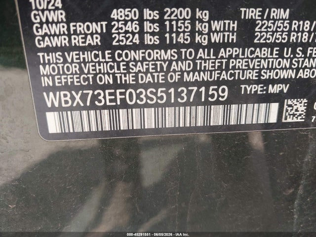 BMW X1 Xdrive28i 2025 WBX73EF03S5137159 Image 9