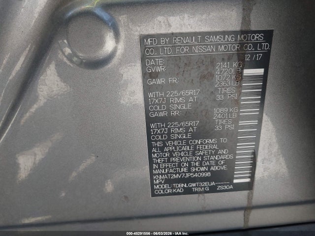 Nissan ROGUE SV 2018 KNMAT2MV7JP540998 Image 9