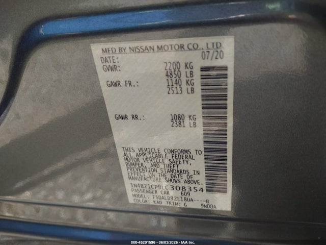 1N4BZ1CP9LC308354 Nissan Leaf Sv Plus 62 Kwh