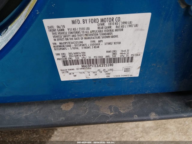 Ford Ecosport Se 2018 MAJ3P1TE3JC225590 Image 9
