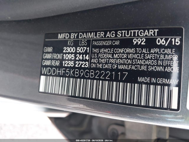 Продаж на аукціоні авто 2016 Mercedes-benz E 350, vin: WDDHF5KB9GB222117, номер лоту: 45291739