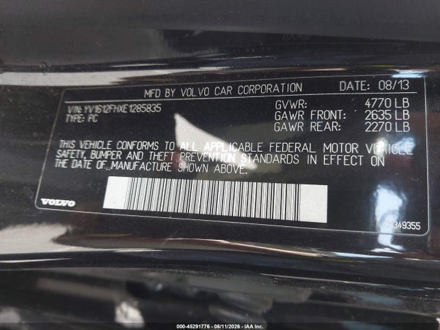 Volvo S60 T5 2014 YV1612FHXE1285835 Image 9
