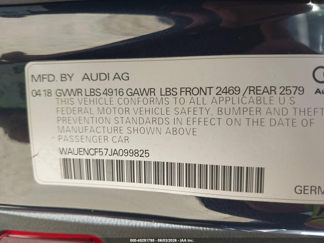 Audi A5 2.0t Premium 2018 WAUENCF57JA099825 Image 9