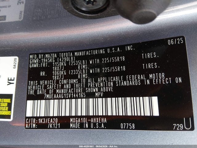 Toyota Corolla Cross Xle 2025 7MUEAAAG1SV144165 Image 9