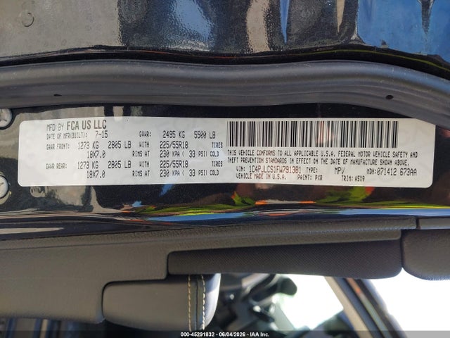 Продажа на аукционе авто 2015 Jeep Cherokee Latitude, vin: 1C4PJLCS1FW791381, номер лота: 45291832