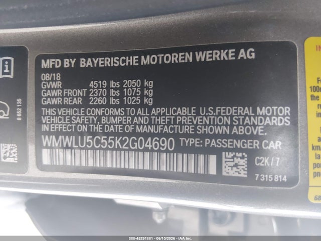 Продаж на аукціоні авто 2019 Mini Clubman Cooper S, vin: WMWLU5C55K2G04690, номер лоту: 45291881