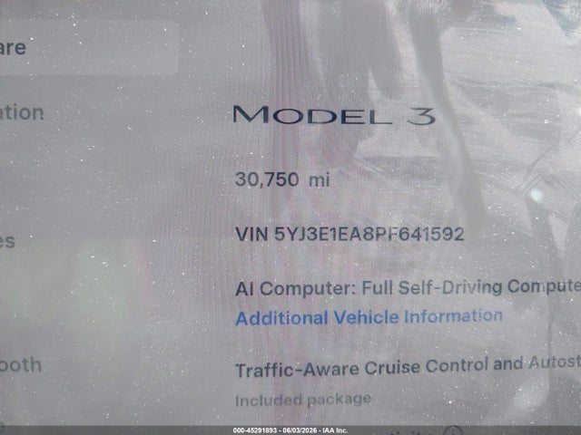 Tesla Model 3 Rear-wheel Drive 2023 5YJ3E1EA8PF641592 Image 14