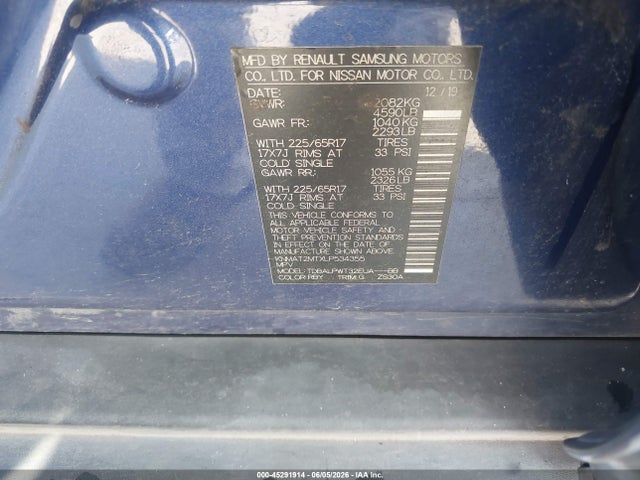 Nissan Rogue S Fwd 2020 KNMAT2MTXLP534355 Image 9