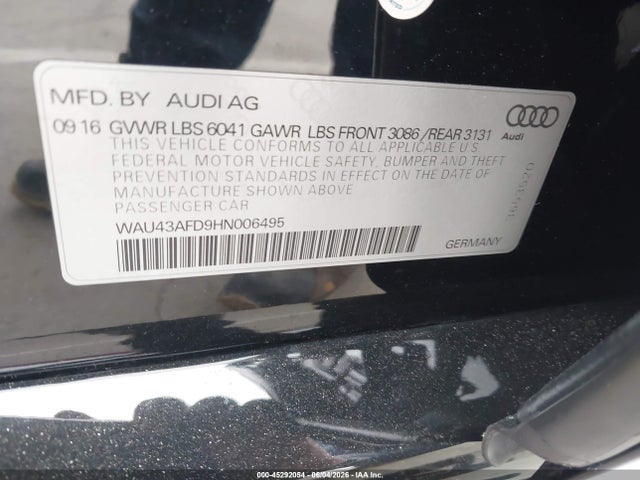 Продажа на аукционе авто 2017 Audi A8 L 4.0t Sport, vin: WAU43AFD9HN006495, номер лота: 45292054