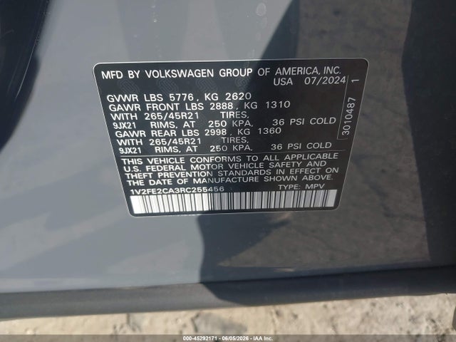 1V2FE2CA3RC255456 Volkswagen Atlas Cross Sport 2.0t Sel Premium R-line