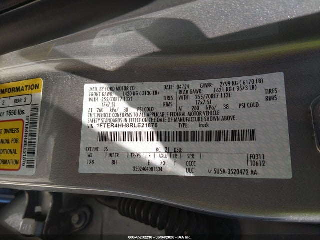 Ford Ranger Xlt 2024 1FTER4HH8RLE21876 Image 9