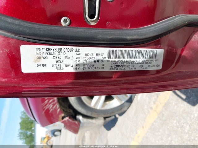 2013 Ram 1500 Laramie მანქანა იყიდება აუქციონზე, vin: 1C6RR7NT0DS518023, აუქციონის ნომერი: 45292380