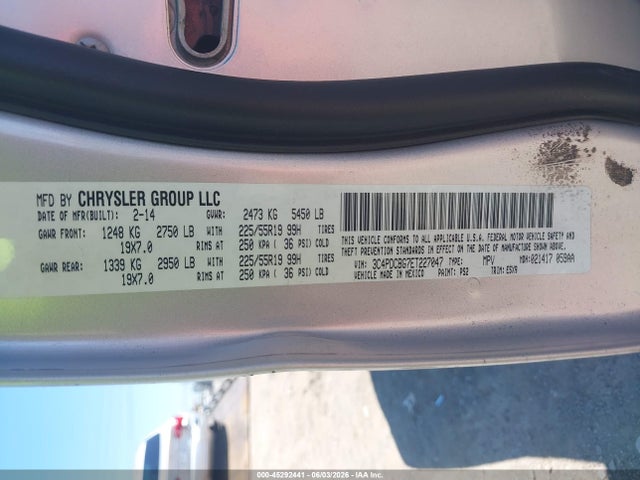 Продажа на аукционе авто 2014 Dodge Journey Sxt, vin: 3C4PDCBG7ET227047, номер лота: 45292441