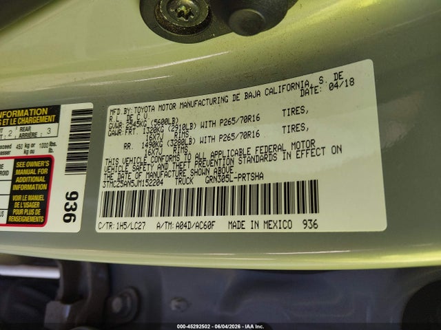 3TMCZ5AN5JM152204 Toyota Tacoma Trd Off Road