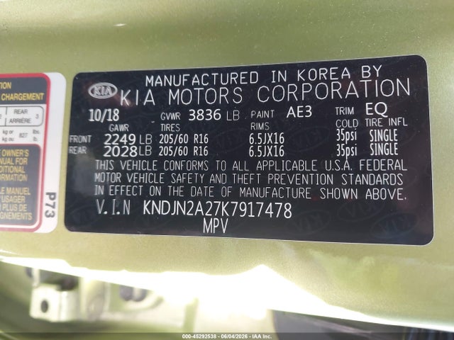 KIA Soul 2019 KNDJN2A27K7917478 Image 9