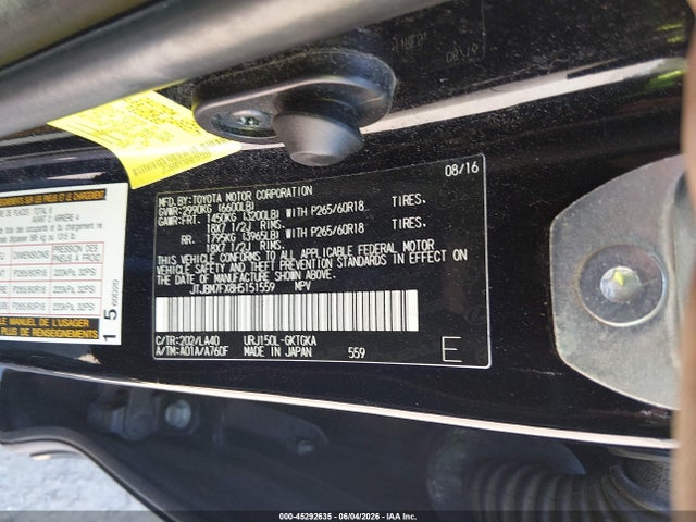 Aukcja sprzedaży 2017 Lexus Gx 460, vin: JTJBM7FX8H5151559, numer aukcji: 45292635