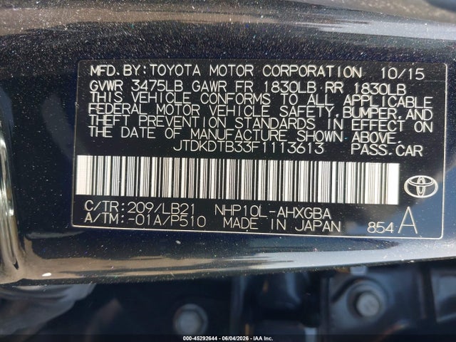 Toyota Prius C Four 2015 JTDKDTB33F1113613 Image 9