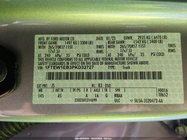 Ford F-150 Xl 2023 1FTEW1EB3PKD32727 Image 9