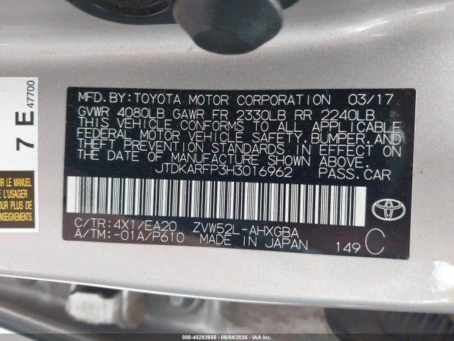 Toyota Prius Prime Advanced 2017 JTDKARFP3H3016962 Image 9