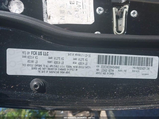 Продаж на аукціоні авто 2017 Chrysler 300c, vin: 2C3CCAEG3HH549848, номер лоту: 45292675