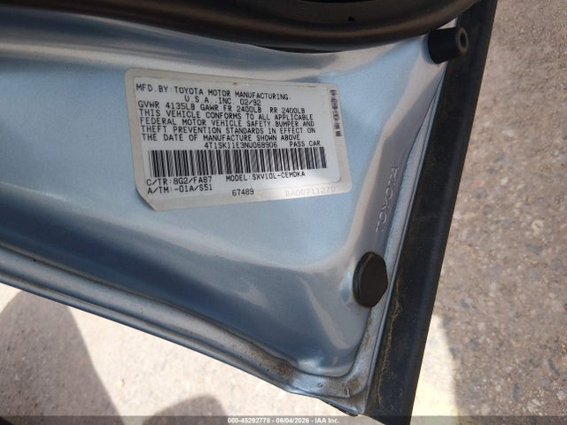 1992 Toyota Camry Dlx მანქანა იყიდება აუქციონზე, vin: 4T1SK11E3NU068906, აუქციონის ნომერი: 45292778